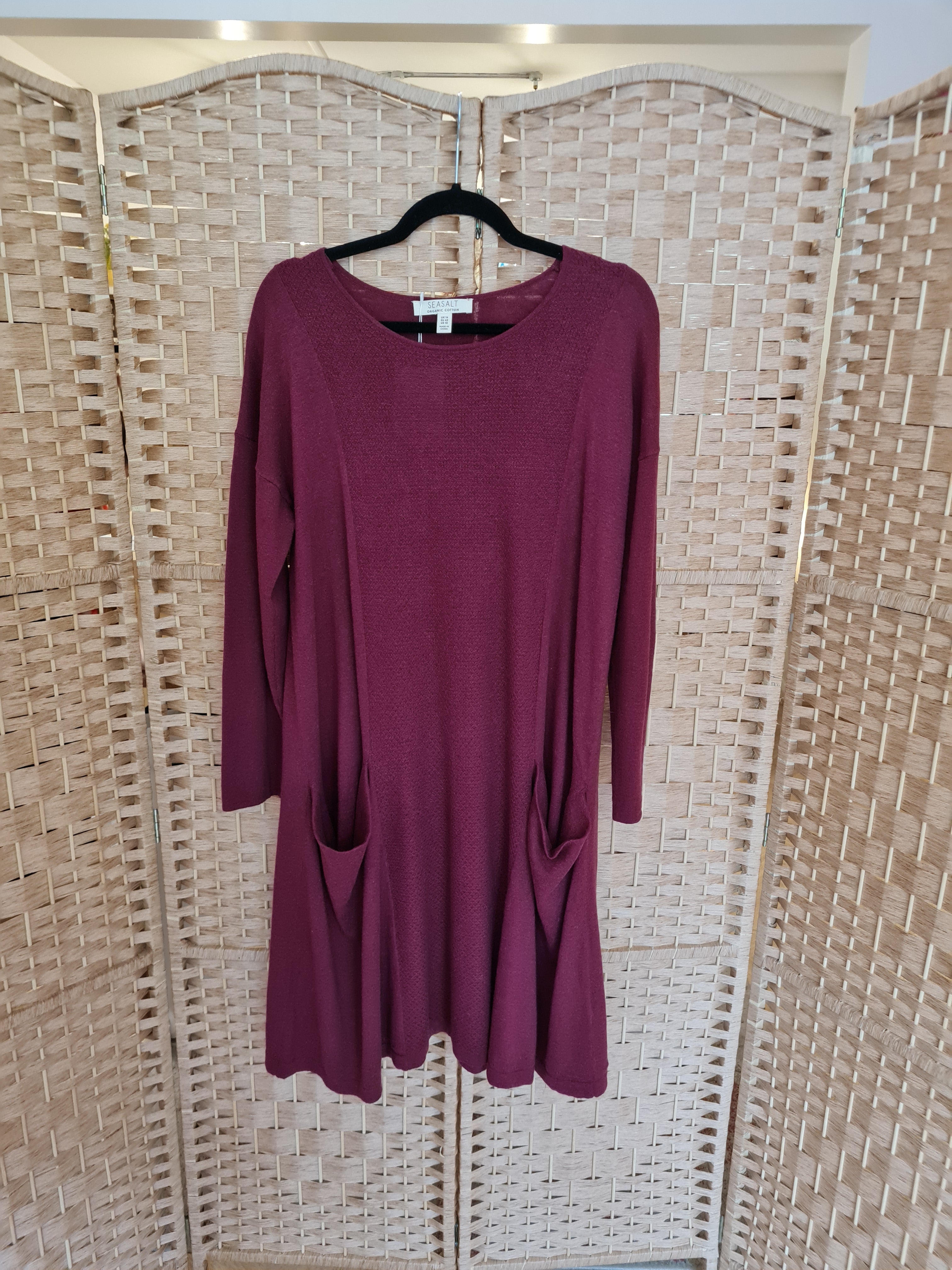 Seasalt Burgundy jumper dress 14 The Wardrobe