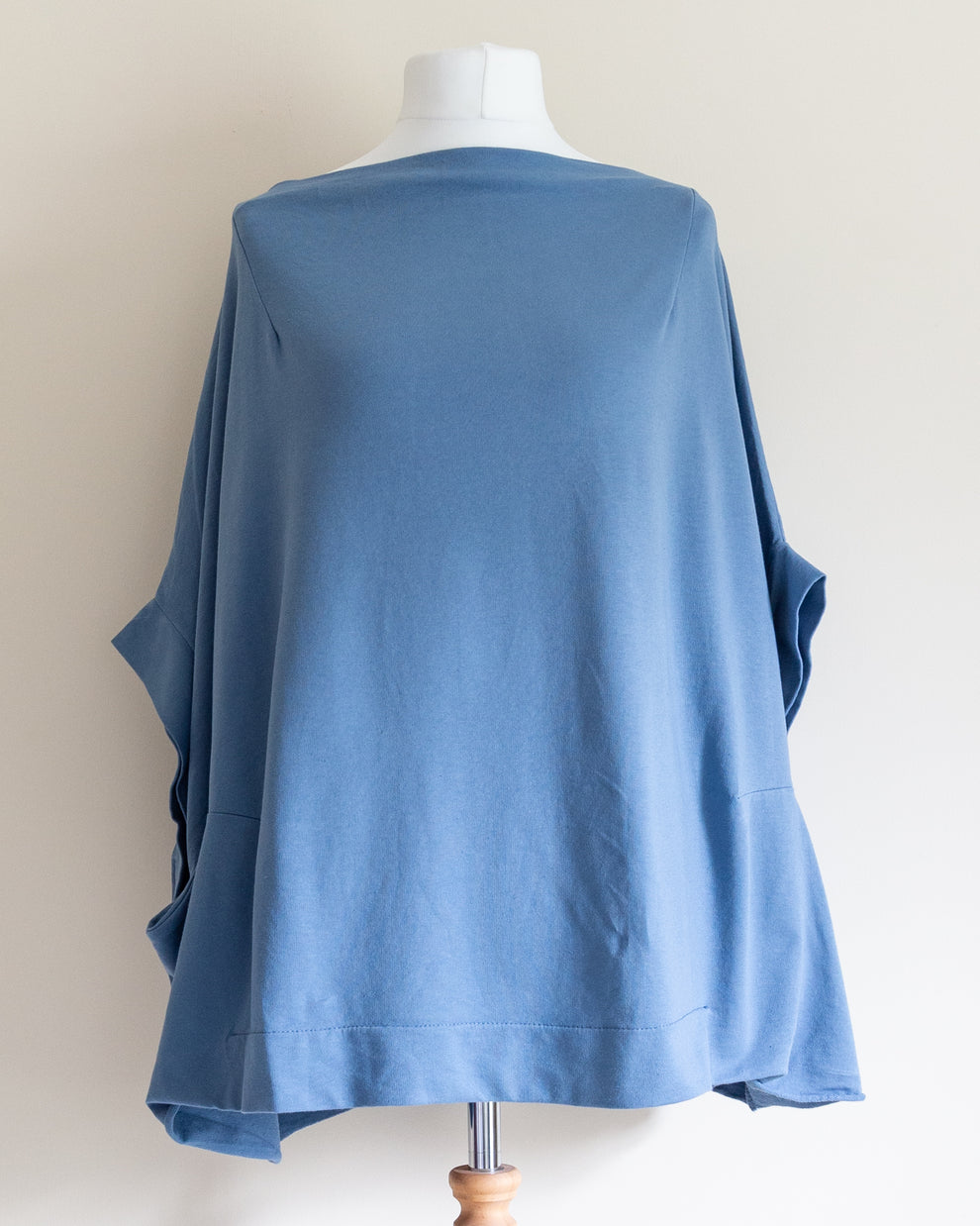 Wide cowl neck top in Blue