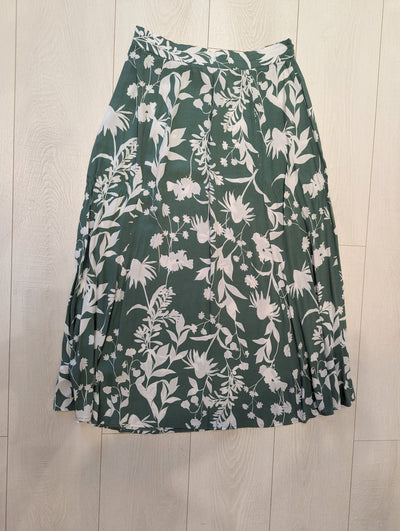 M&S Collection Green Print Skirt 8