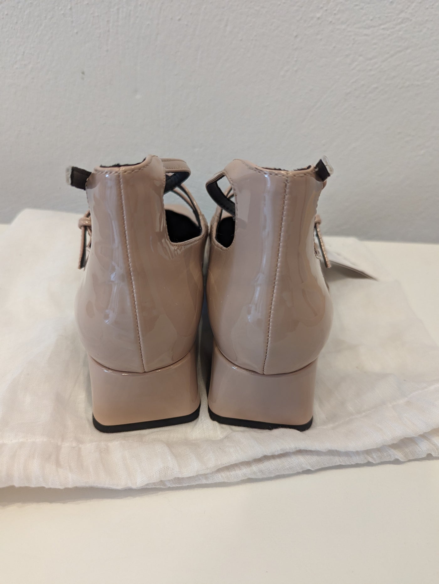 Zara Nude Patent Block Heel Size 5 New RRP £50