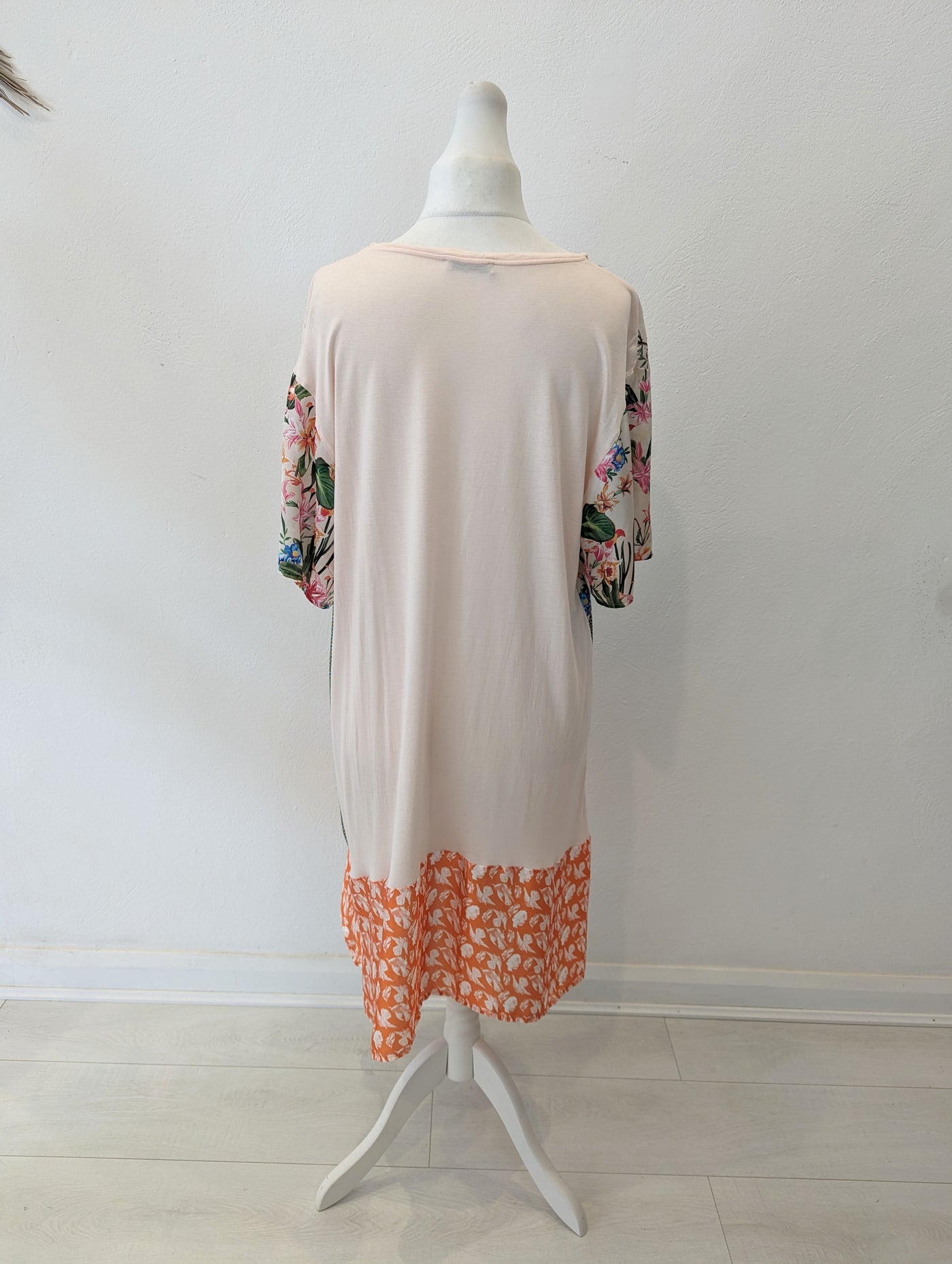 Zara Peach/green floral dress XL