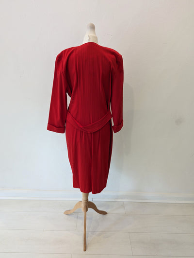 Charlotte Halton red & navy double breasted blazer dress - Size 10