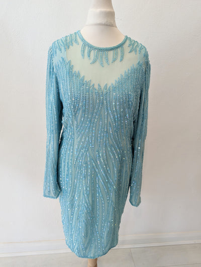 Stenay’ aqua blue sequin cocktail dress - Size 8/10
