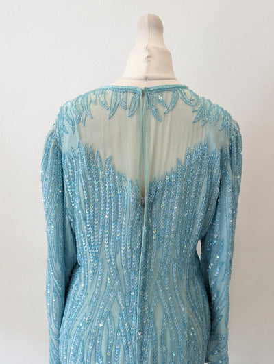 Stenay’ aqua blue sequin cocktail dress - Size 8/10