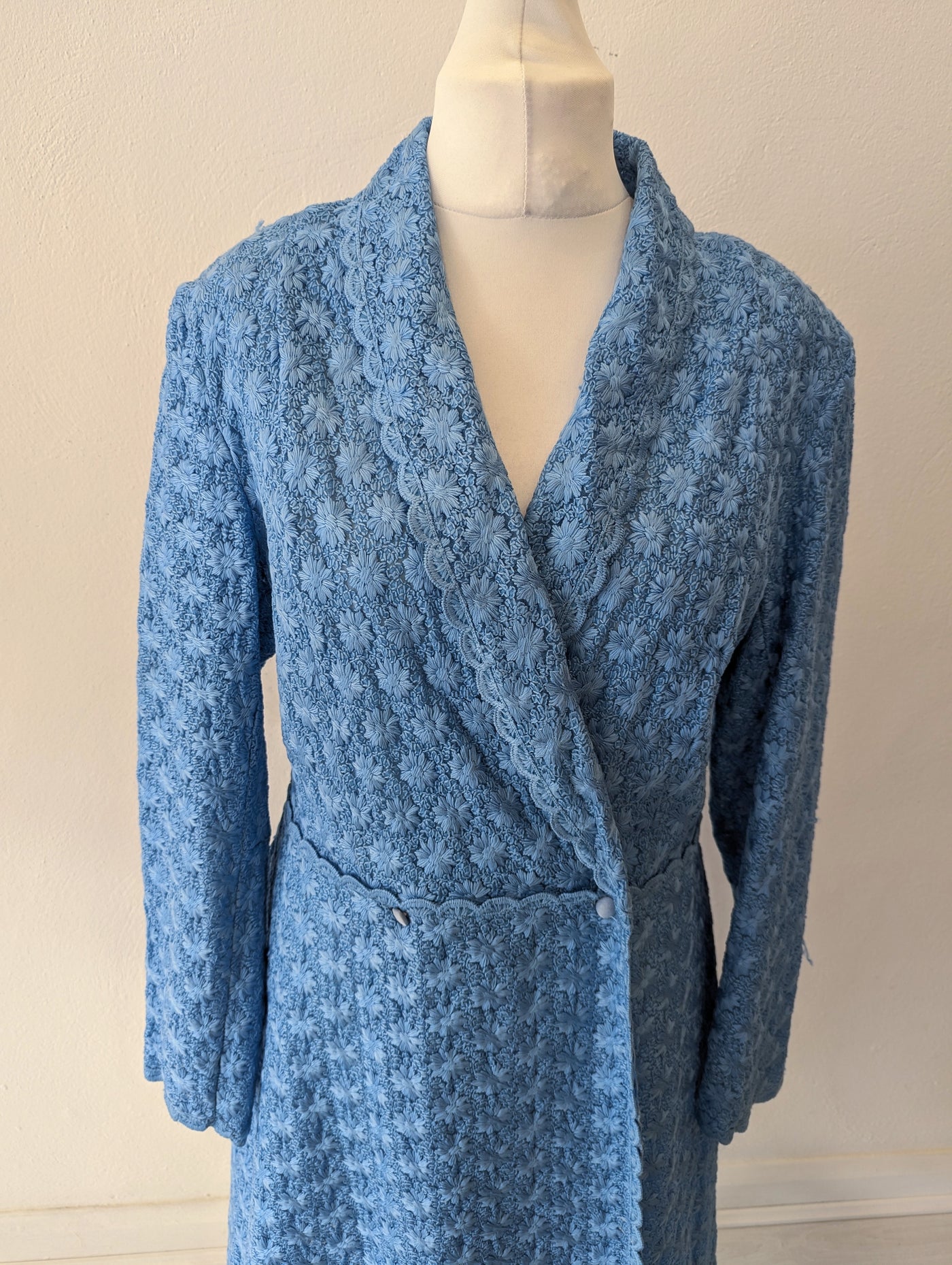 Giorada’ blue crochet coat dress - Size 14