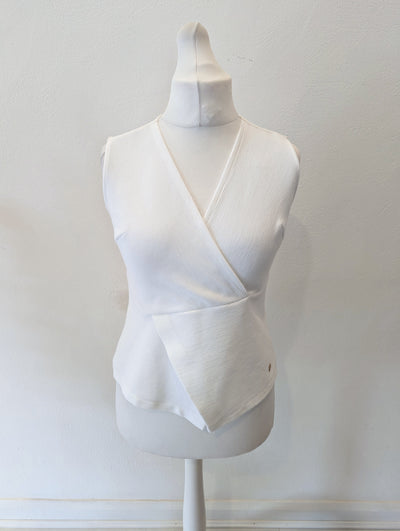 Purificacion Garcia White Wrap Top M