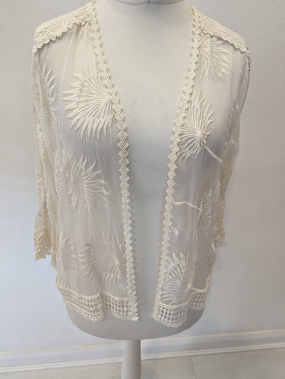 Massimo Dutti Ivory Sheer Shrug M