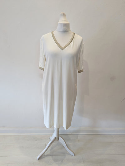 Gerard Darel Cream Gold trim Dress 14