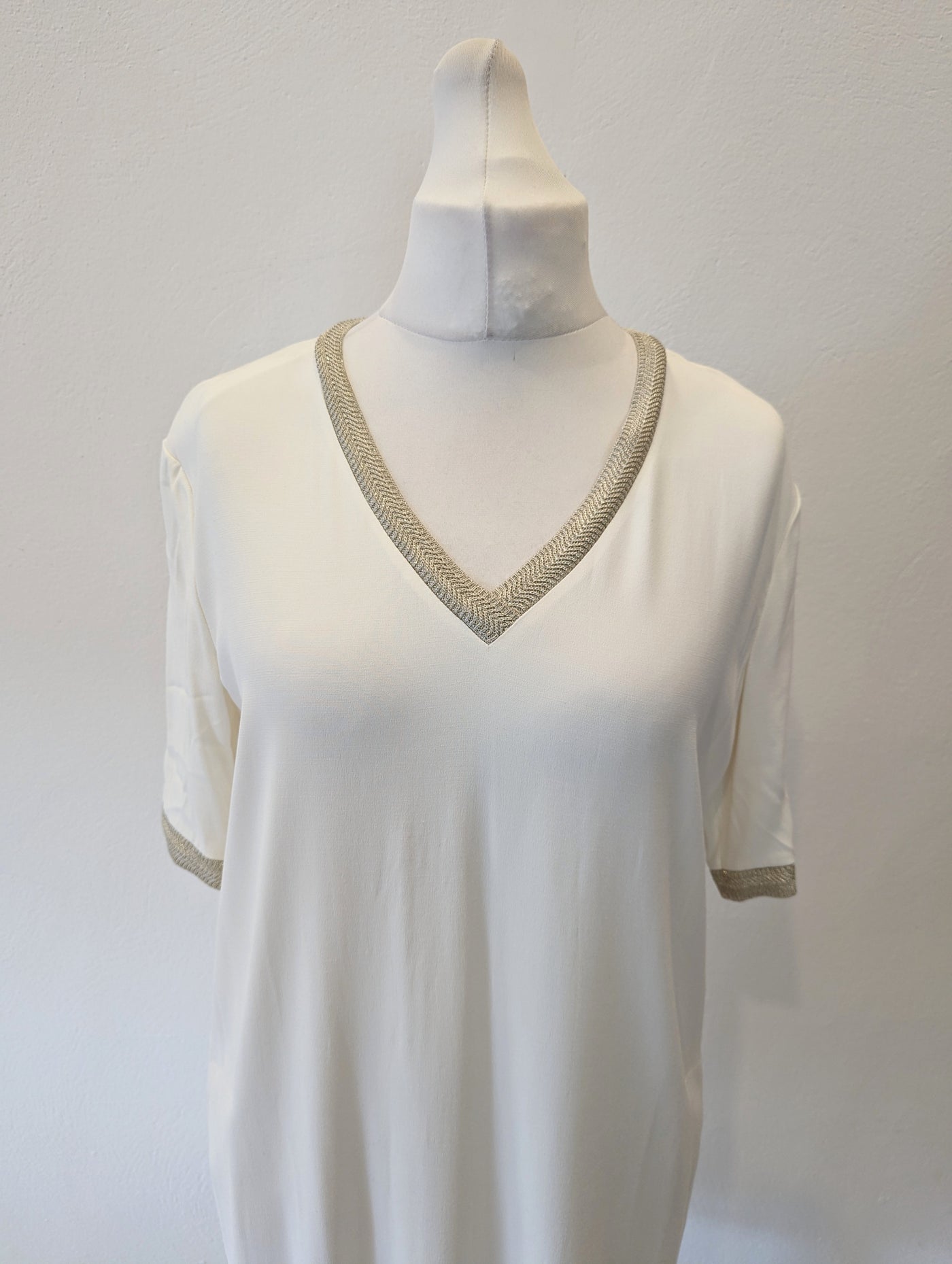 Gerard Darel Cream Gold trim Dress 14