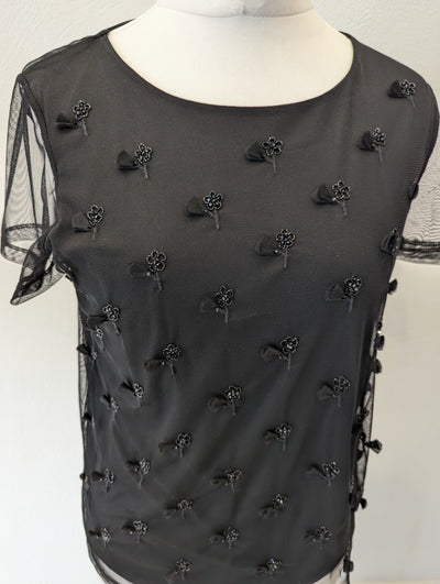 Max Mara Black Sheer Top M