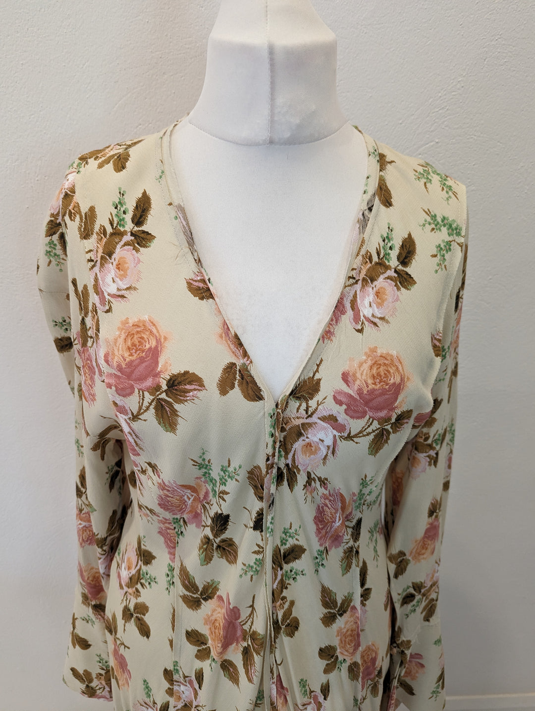 Zara Cream Floral Maxi Dress L RRP £59.99 – The Wardrobe