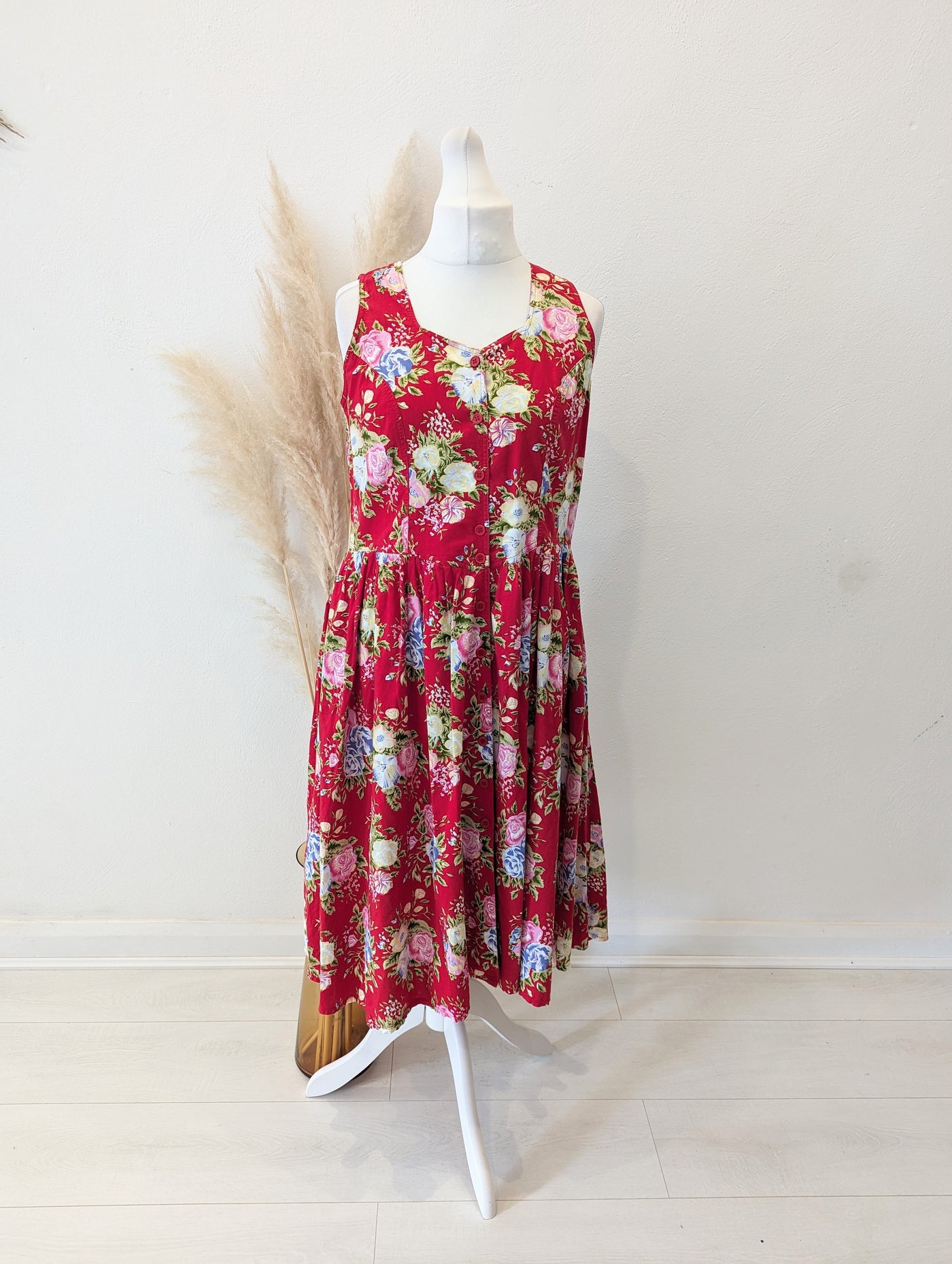 Citillites Dress Red Floral Print Dress 14