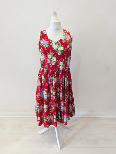 Citillites Dress Red Floral Print Dress 14