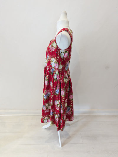 Citillites Dress Red Floral Print Dress 14