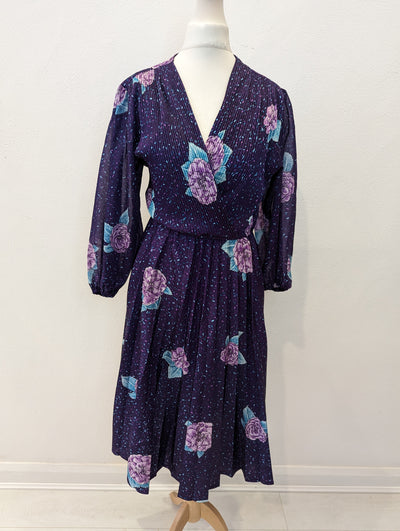 1970s Purple Midi dress 12