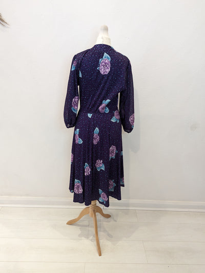 1970s Purple Midi dress 12