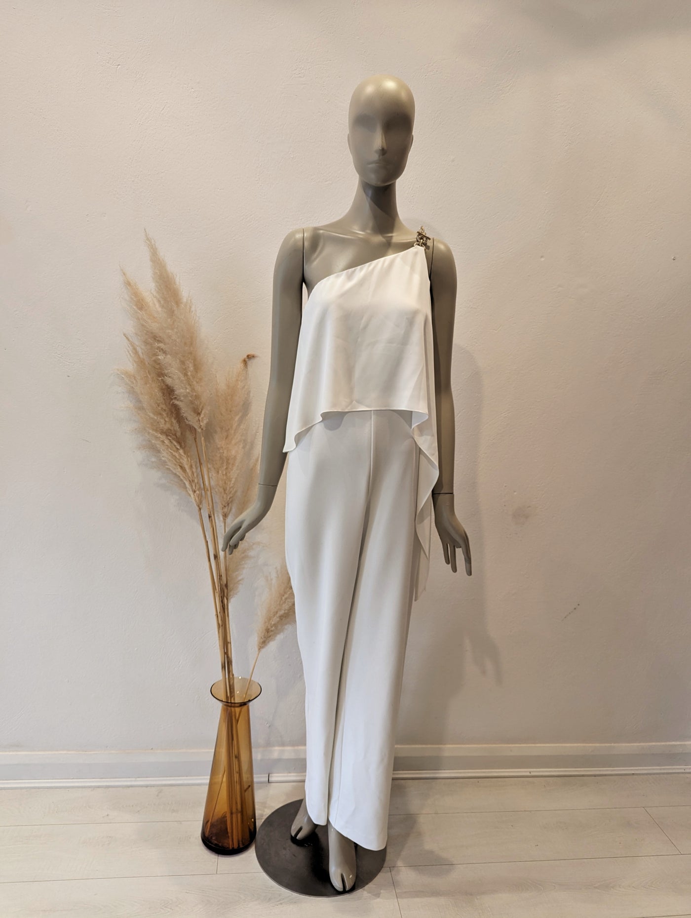 Ralph Lauren White One Shoulder Jumpsuit Size 10