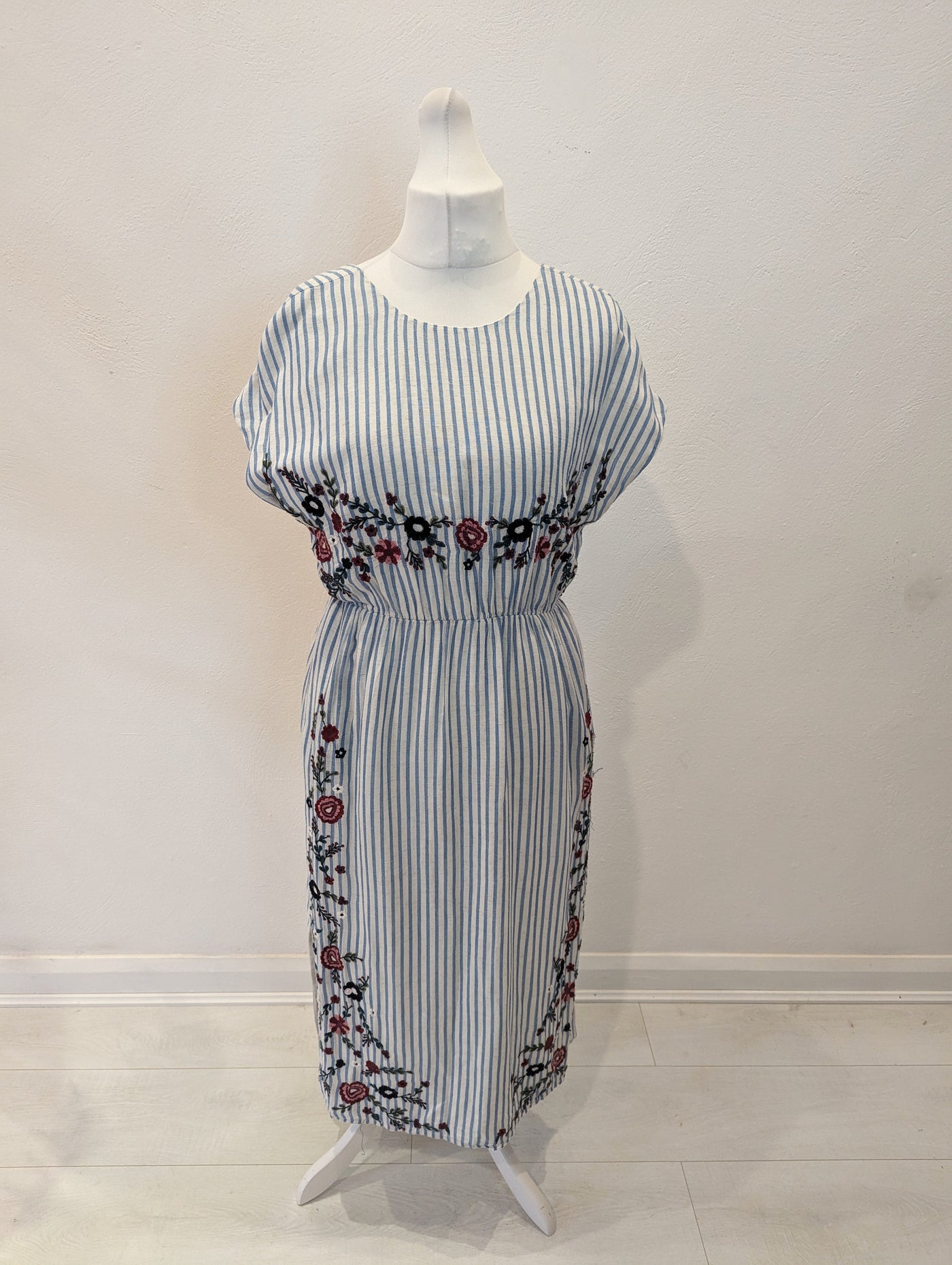 Zara Trf Collection Blue Stripe dress M