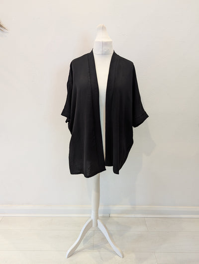 Draped cardigan in black