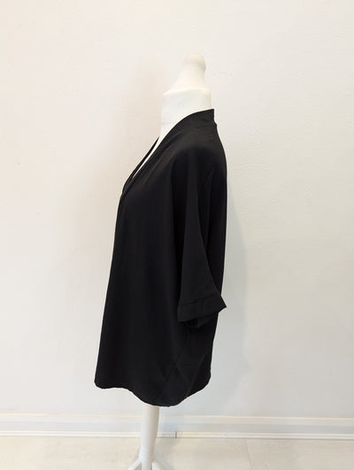 Draped cardigan in black