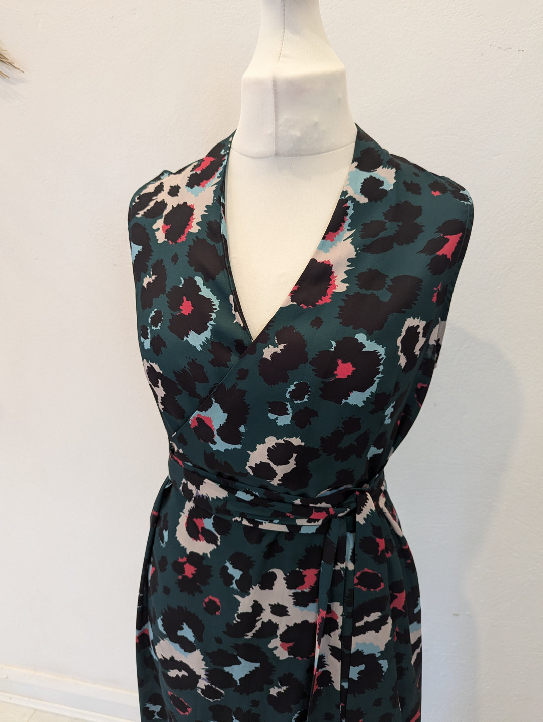 green emerald velvet dress Never Fully Dressed Green Animal Wrap Dress M/L – The Wardrobe