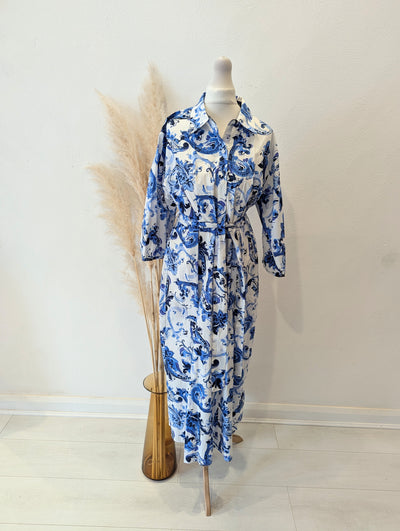 Zara Blue/White Shirt Dress S – The Wardrobe