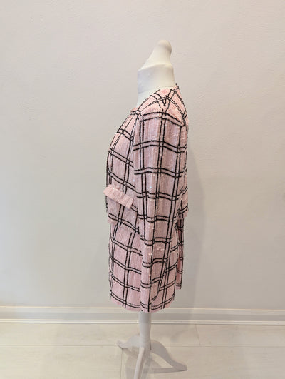 River Island Pink Check Sequin Suit 14-16