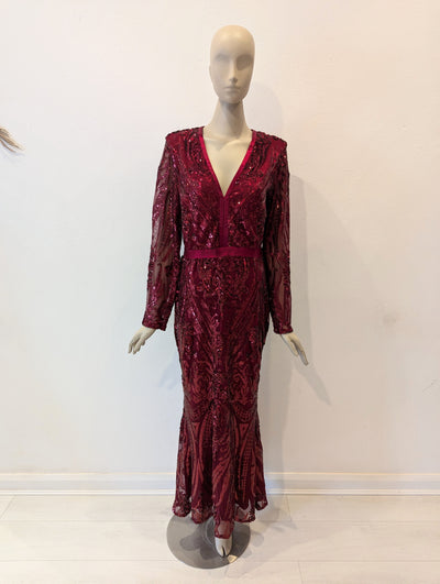 Goddiva Red Sequin Maxi 14/16