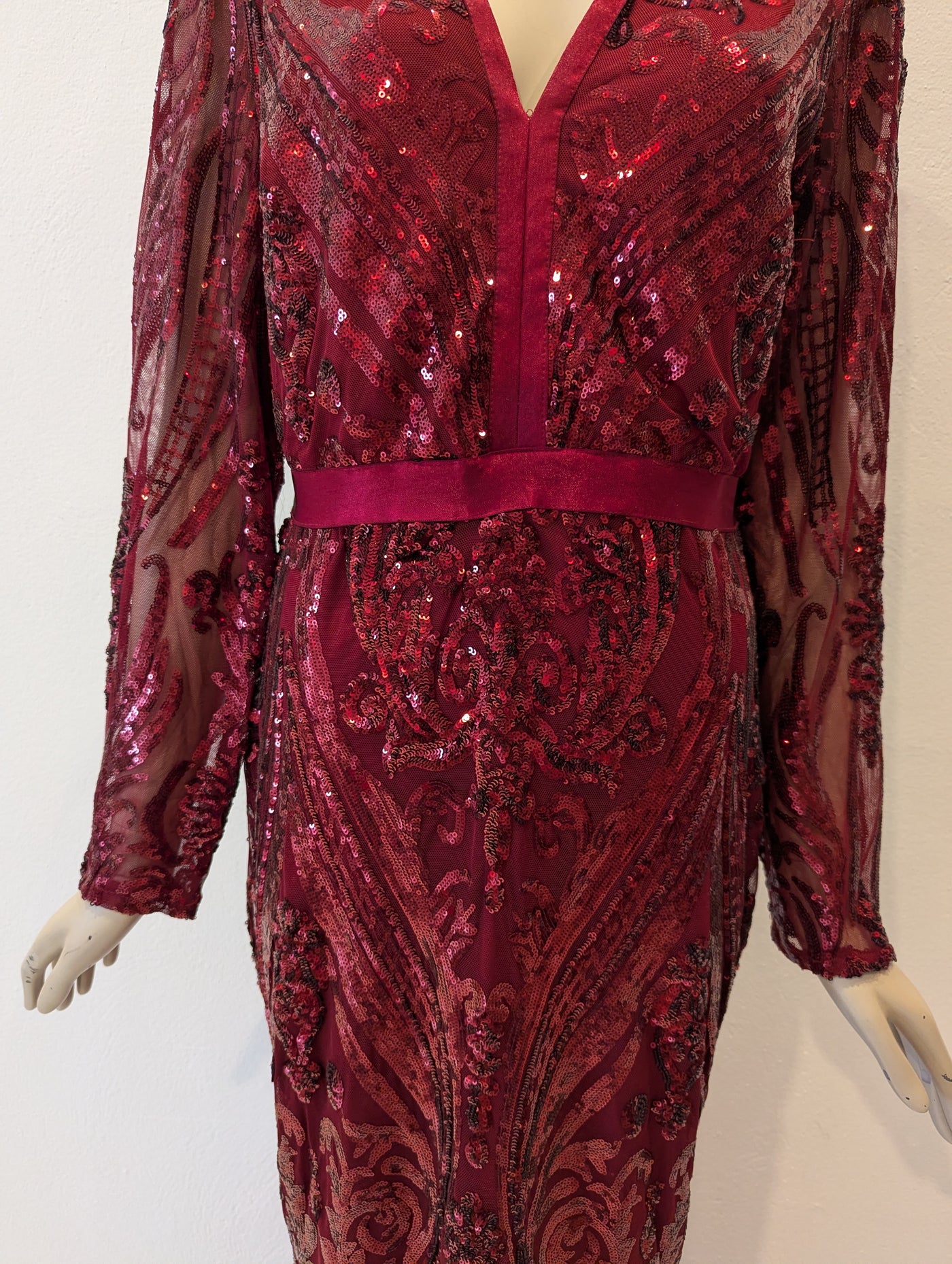 Goddiva Red Sequin Maxi 14/16