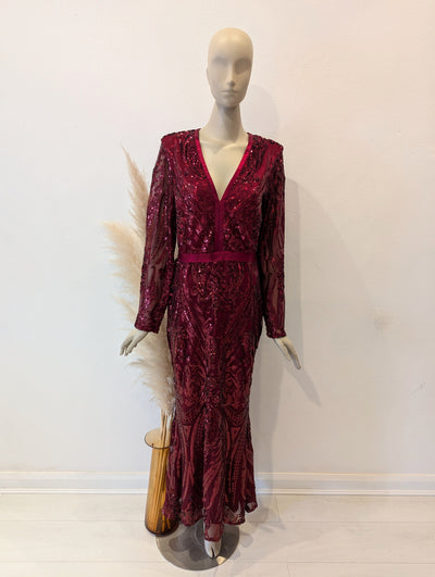 Goddiva Red Sequin Maxi 14/16