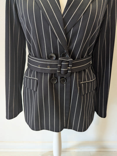 Milly Brown Black Stripe Blazer XL