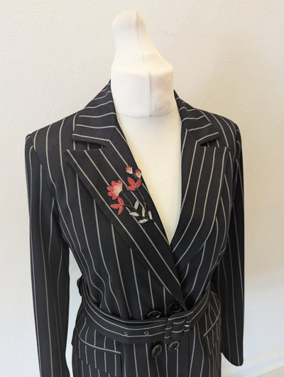 Milly Brown Black Stripe Blazer XL