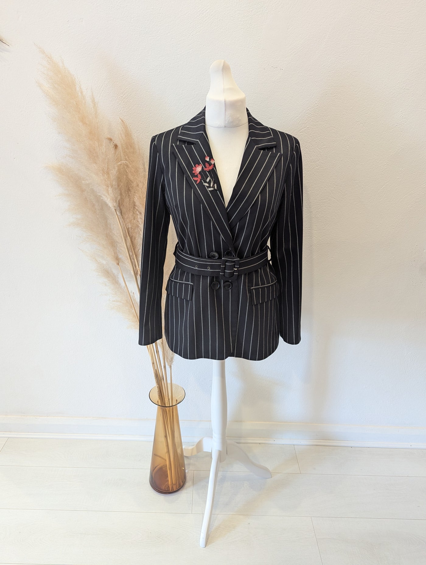 Milly Brown Black Stripe Blazer XL