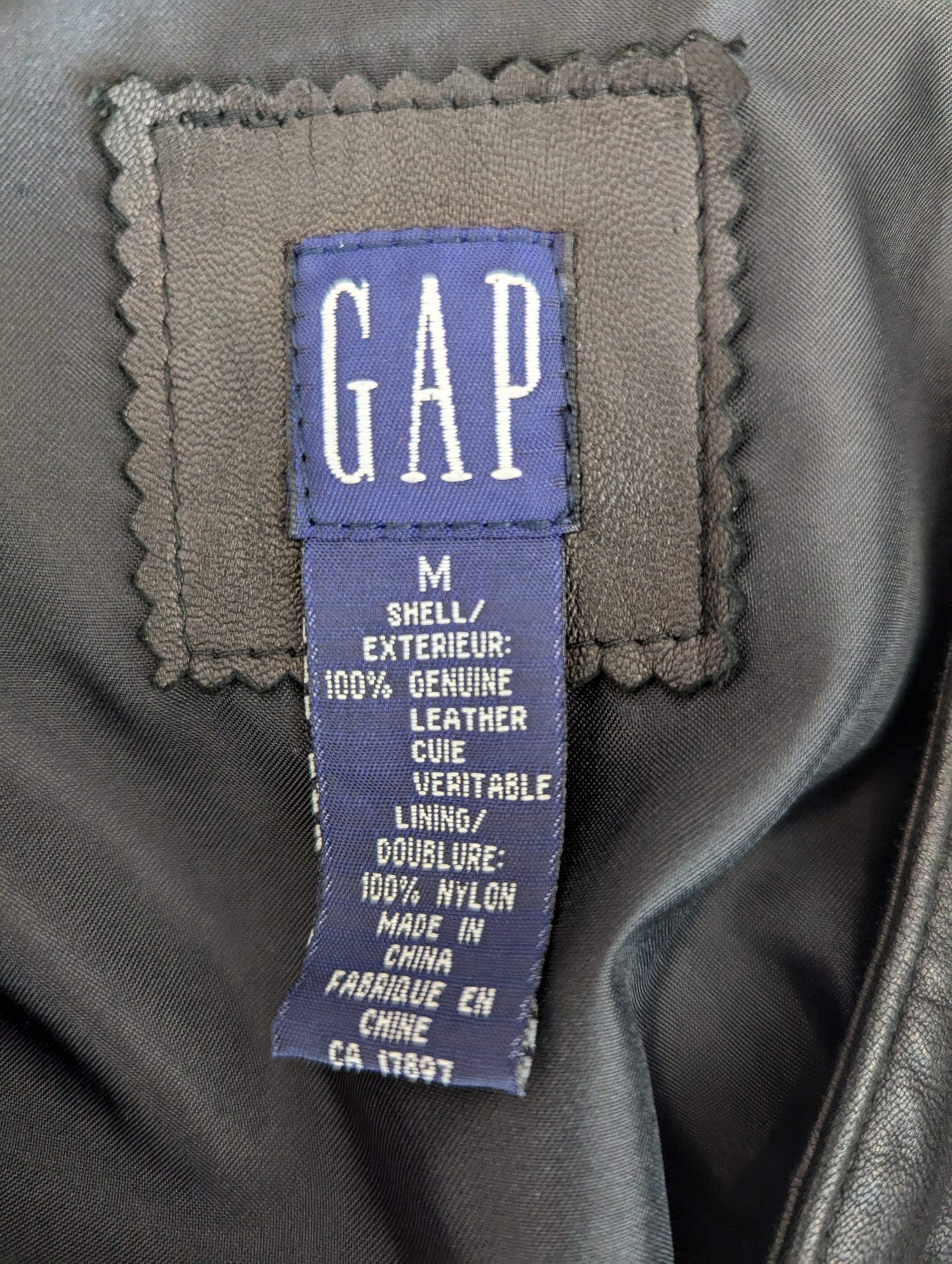 Gap Black Leather Waistcoat M