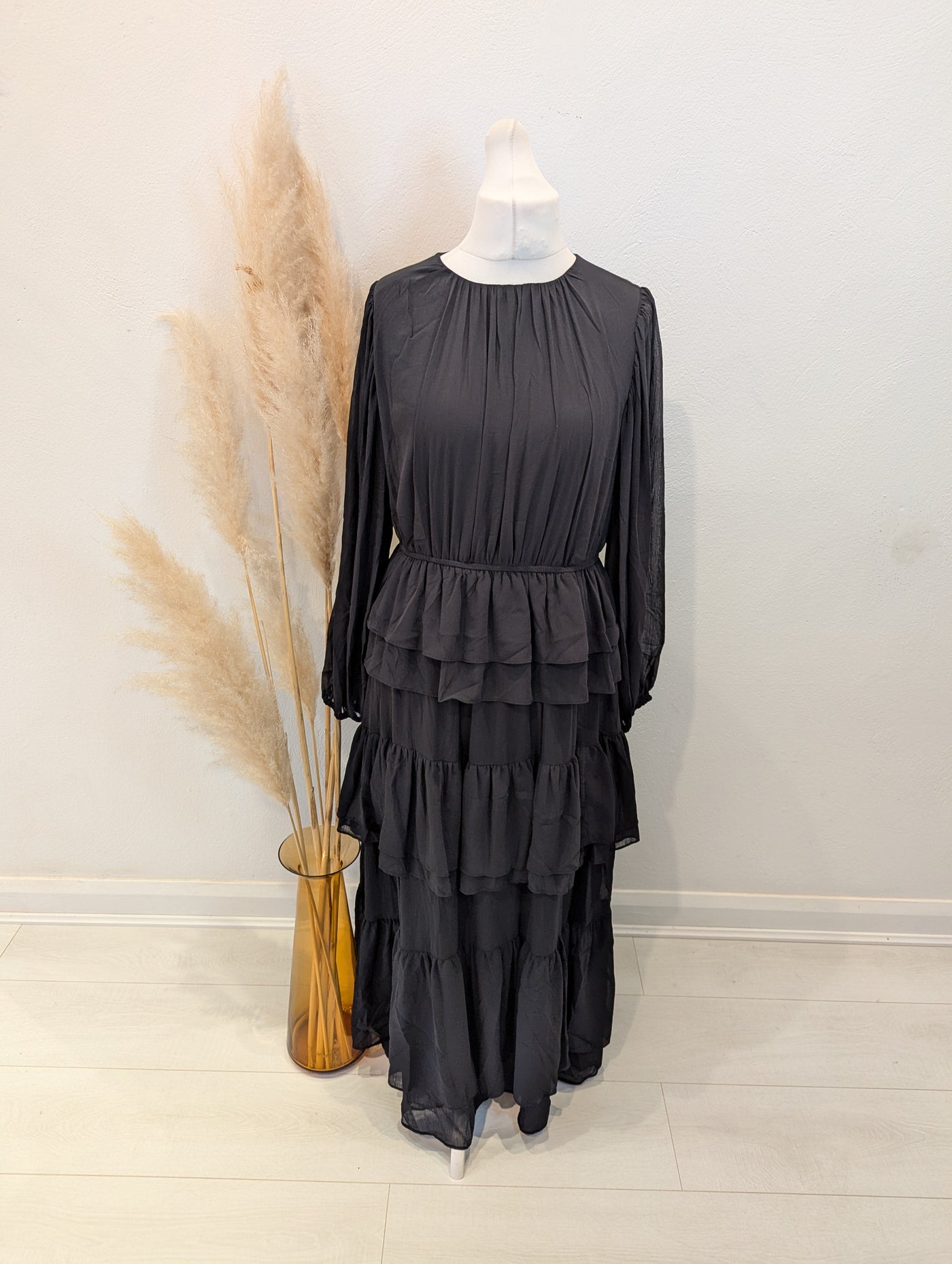 H&M Black Ruffle Dress M NWT The Wardrobe H&M Black Ruffle Dress M NWT The Wardrobe