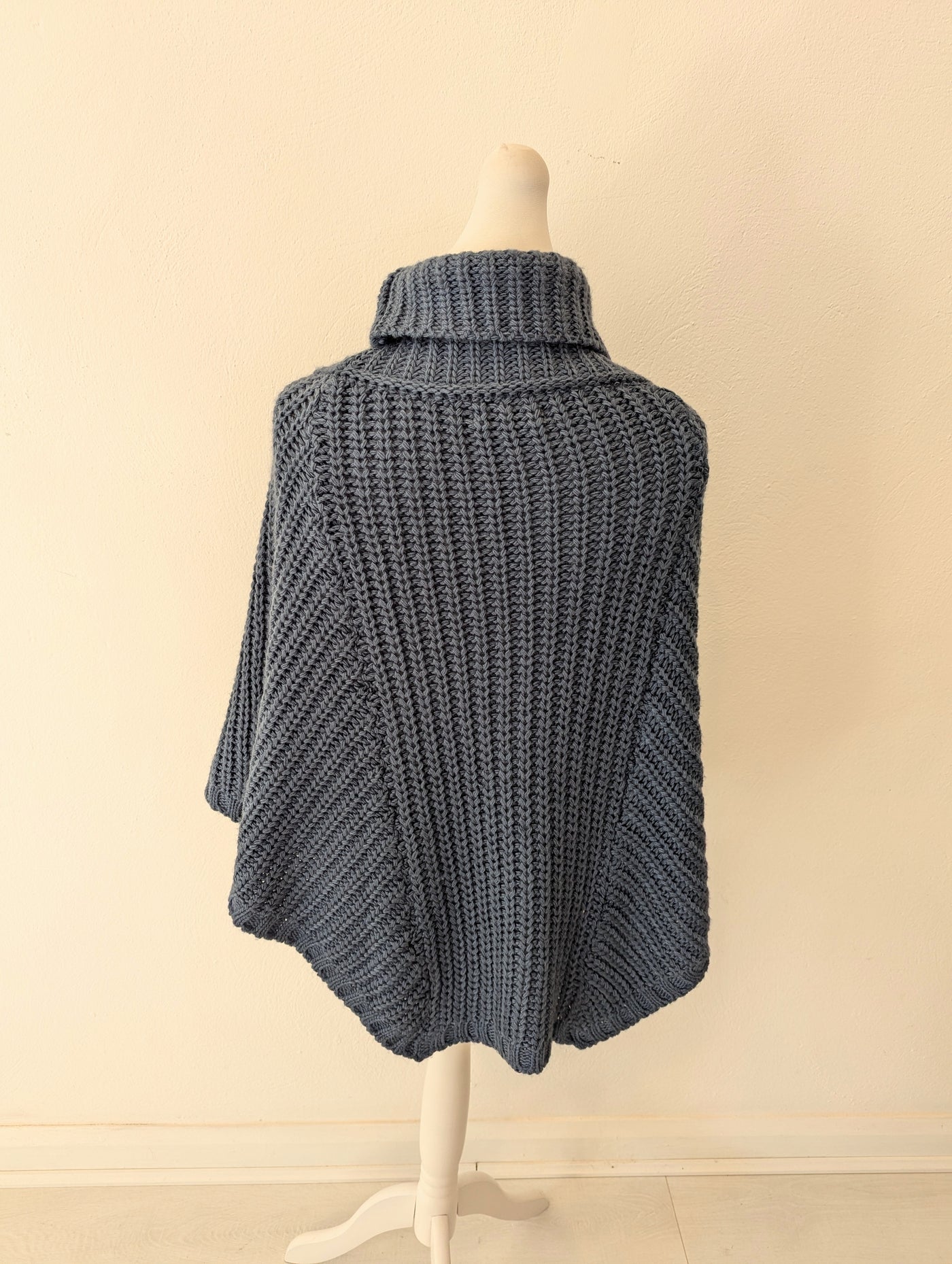 LV Clothing Petrol Knit Poncho One Size