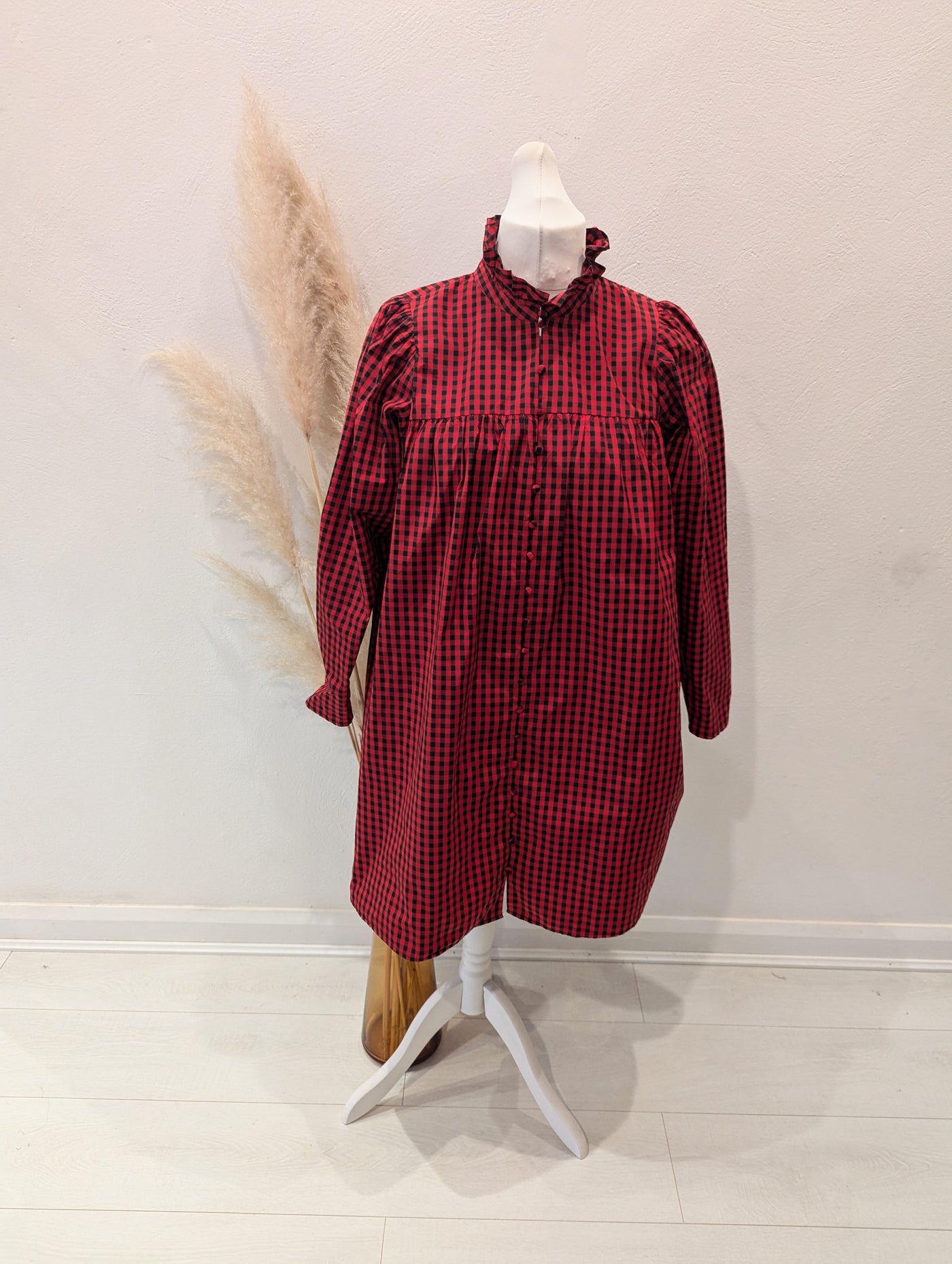 H&M Red Check Dress L