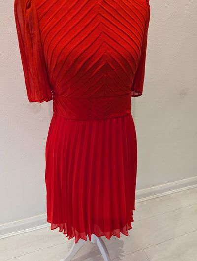 Karen Millen Red Pleated Dress 14