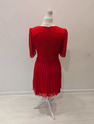 Karen Millen Red Pleated Dress 14