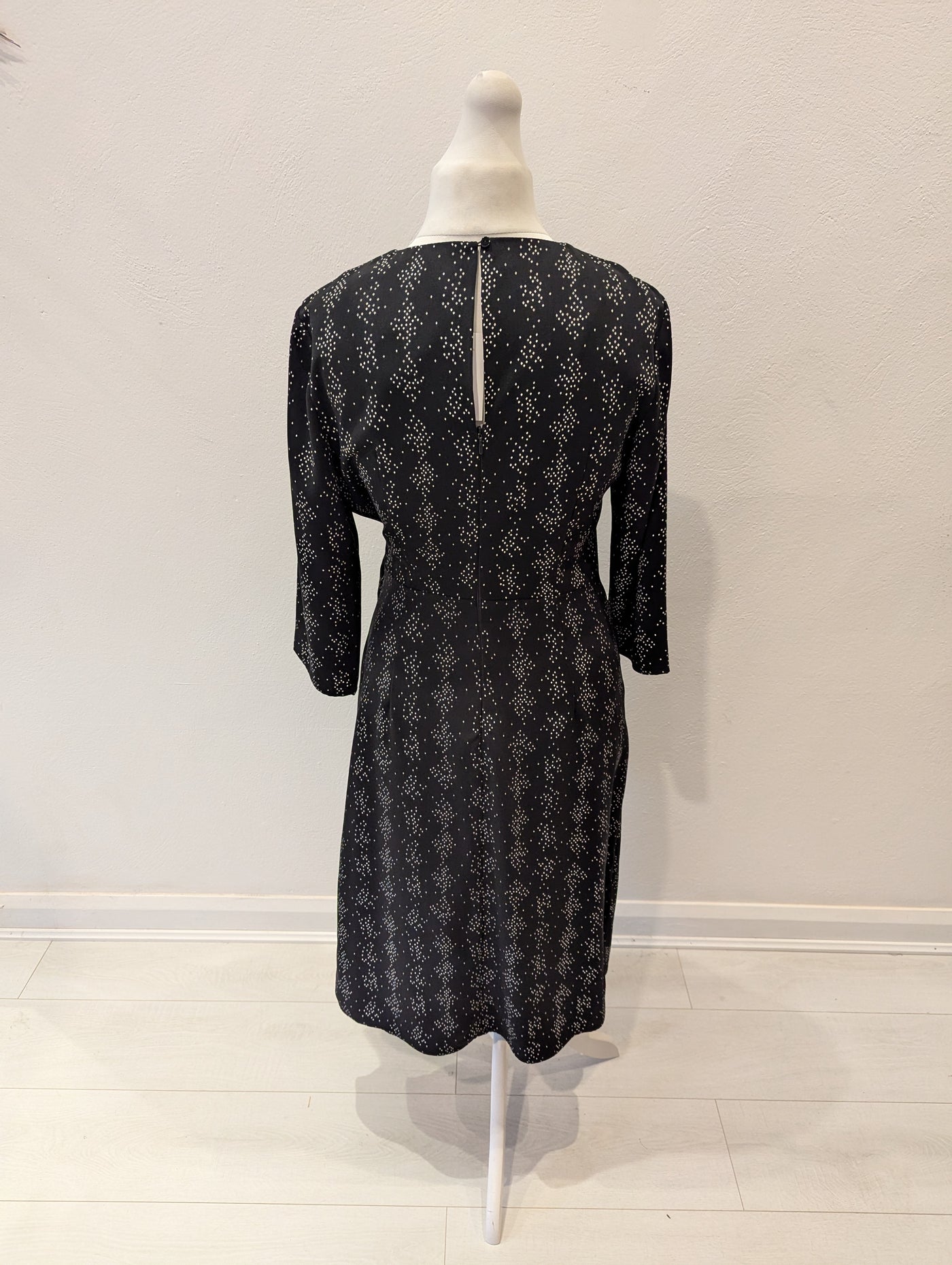 Warehouse Black white dot dress 14