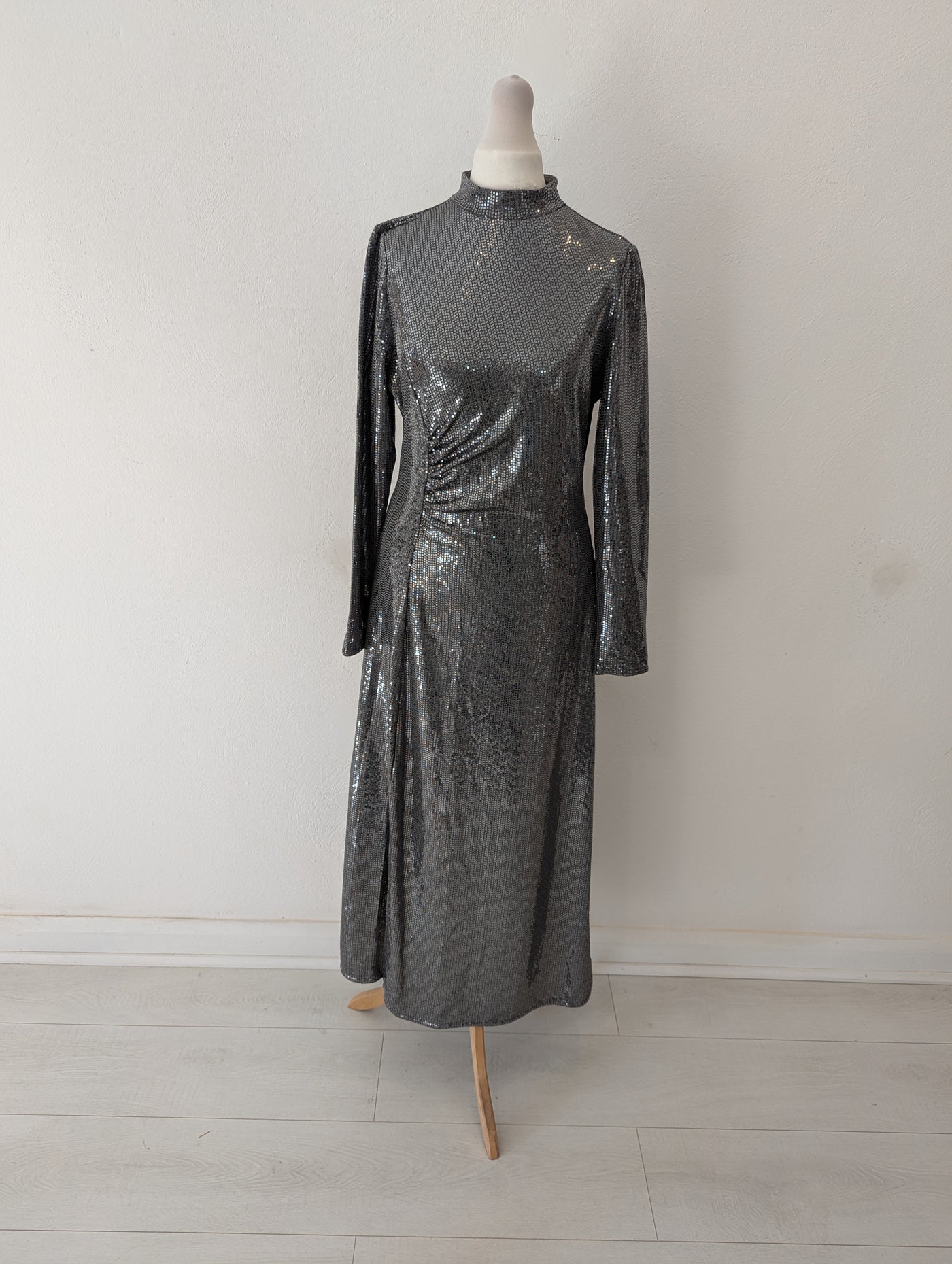 M&S Collection Silver Squin Dress 10 NWT