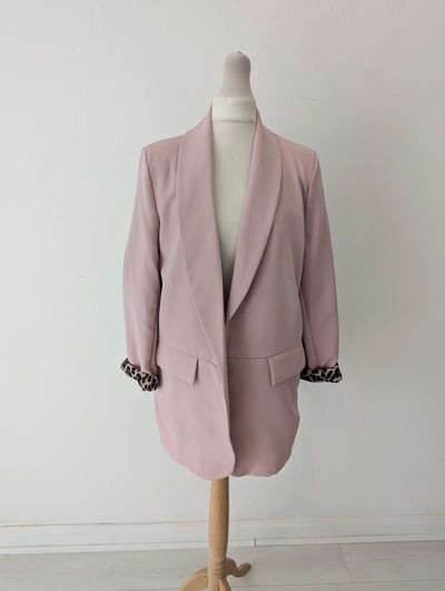 Vanta Pink Leopard Blazer 8/10