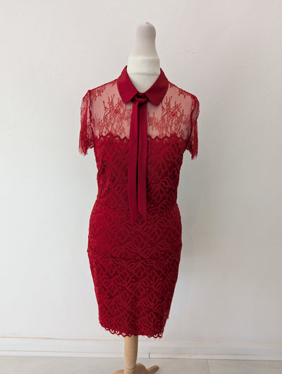 Sandro Red Lace Dress 1