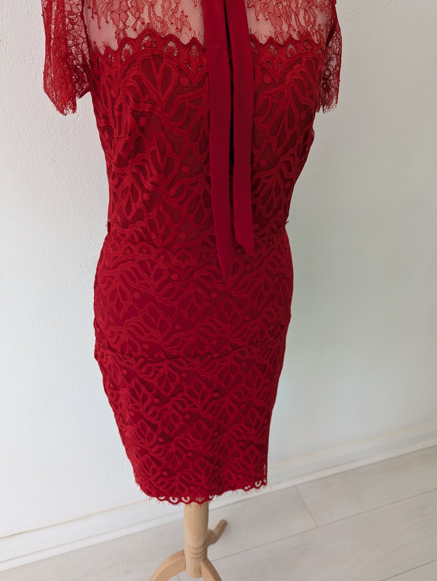 Sandro Red Lace Dress 1