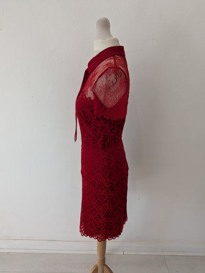 Sandro Red Lace Dress 1