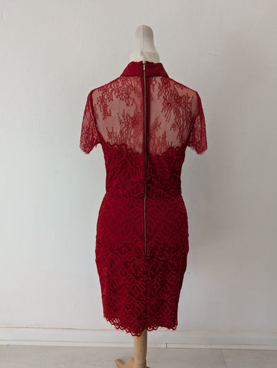 Sandro Red Lace Dress 1