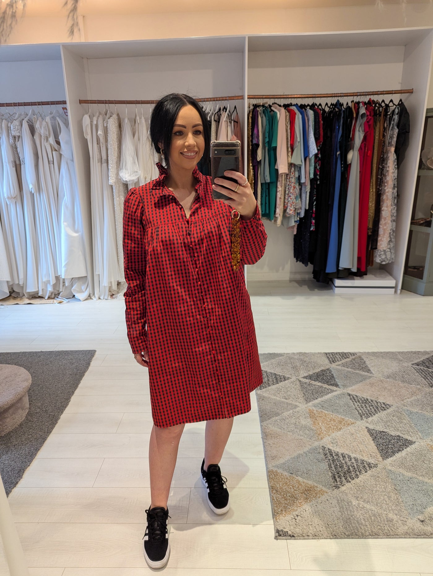 H&M Red Check Dress L