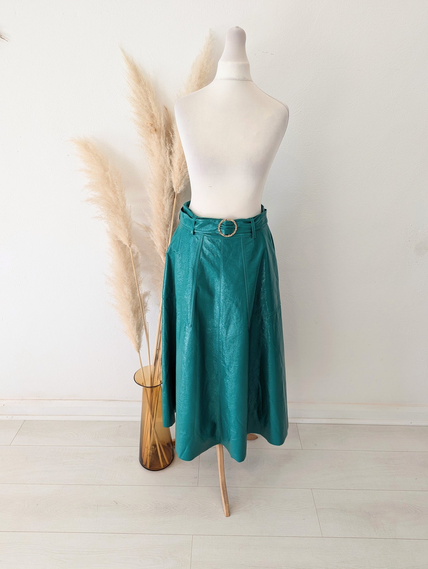 Topshop Green Patent Skirt 8