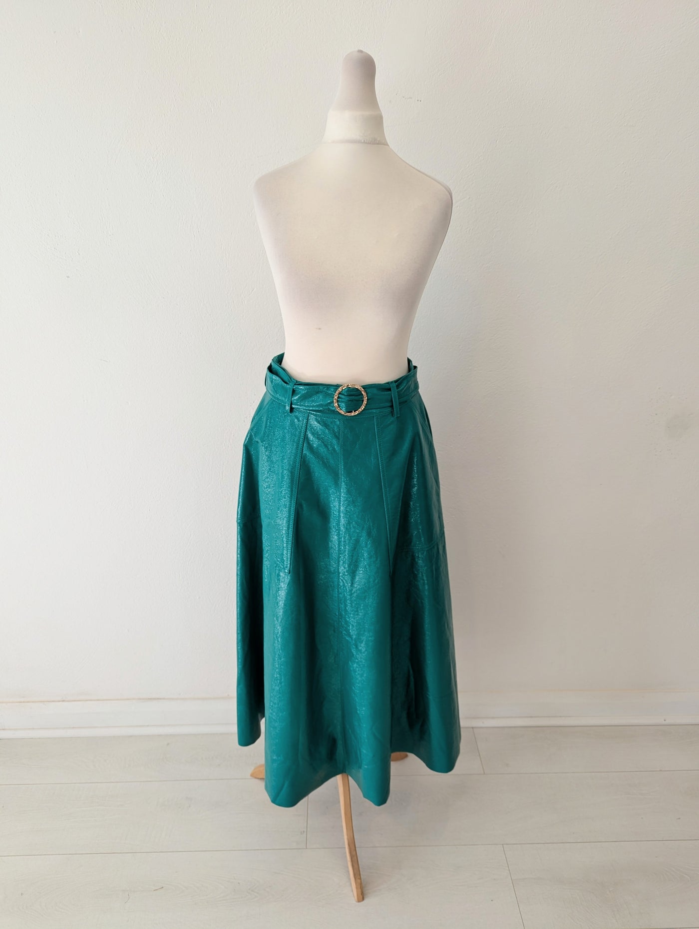 Topshop Green Patent Skirt 8