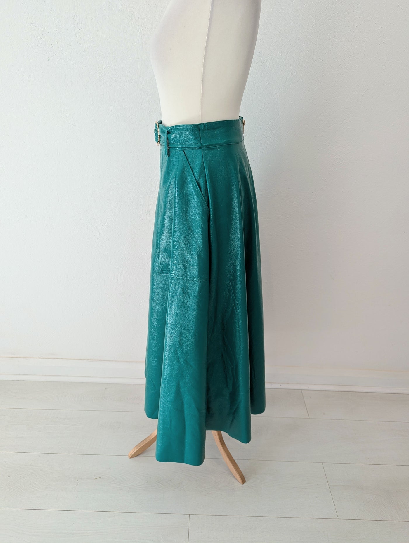 Topshop Green Patent Skirt 8